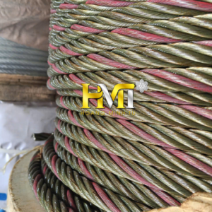 Dây Cáp Thép Sọc Đỏ 6x37+IWRC Trung Quốc